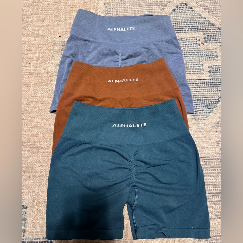 Alphalete shorts- three pairs, size small